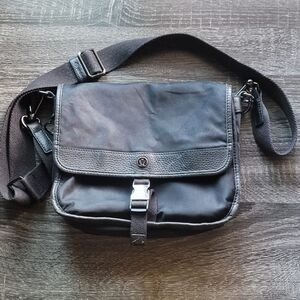 Lululemon Now & Always Black Nylon/Leather Crossbody Bag